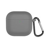 Microsonic AirPods 4 Kılıf Askılı Mat Silikon Koyu Gri [AirPods 4 ile Uyumlu Kılıf - Koyu Gri]