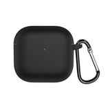 Microsonic AirPods 4 Kılıf Askılı Mat Silikon Siyah [AirPods 4 ile Uyumlu Kılıf - Siyah]