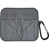 Microsonic Airpods 4.nesil / Anc Kılıf Cartoon Figürlü Silikon Praying Angel Gri - Gri - Koyu Gri