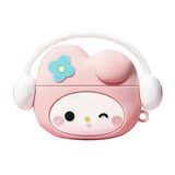 Microsonic Airpods 4.Nesil/ANC Kılıf Cartoon Figürlü Silikon Crtn-Fgr-My-Mldy [AirPods 4 ile Uyumlu Kılıf - Pembe - Gümüş]