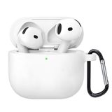Microsonic Airpods 4.Nesil/ANC Liquid Silicone Lansman Beyaz [AirPods 4 ile Uyumlu Kılıf - Beyaz]