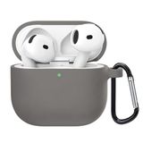 Microsonic Airpods 4.Nesil/ANC Liquid Silicone Lansman Gri [AirPods 4 ile Uyumlu Kılıf - Gri]