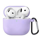 Microsonic Airpods 4.Nesil/ANC Liquid Silicone Lansman Lila [AirPods 4 ile Uyumlu Kılıf - Lila]