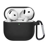 Microsonic Airpods 4.Nesil/ANC Liquid Silicone Lansman Siyah [AirPods 4 ile Uyumlu Kılıf - Siyah]