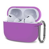 Microsonic AirPods Pro 2.Nesil için Kılıf Askılı Mat Silikon Lila [AirPods Pro 2. Nesil ile Uyumlu Kılıf - Lila]