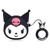 Microsonic AirPods Pro 2.Nesil için Kılıf Cartoon Figürlü Silikon Crtn-Fgr-Krm [AirPods Pro 2. Nesil ile Uyumlu Kılıf - Siyah - Pembe]