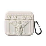 Microsonic AirPods Pro 2.Nesil için Kılıf Cartoon Figürlü Silikon Crtn-Fgr-Pry-Angl-Bj [AirPods Pro 2. Nesil ile Uyumlu Kılıf - Bej - Gri]