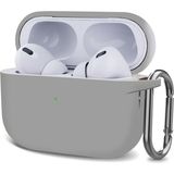 Microsonic Airpods Pro 2.nesil Kılıf Askılı Mat Silikon Açık Gri - AirPods Pro 2. Nesil