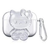 Microsonic AirPods Pro 2.Nesil Kılıf Cartoon Figürlü Silikon Crtn-Fgr-Hl-Kty-Clr [AirPods Pro 2. Nesil ile Uyumlu Kılıf - Buzlu Şeffaf]