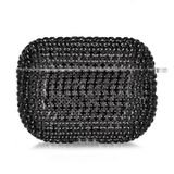 Microsonic Airpods Pro 3 için Kılıf Diamond Swarovski Görünümlü Taşlı Siyah [AirPods Pro 3 ile Uyumlu Kılıf - Black]