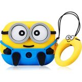 Microsonic Airpods Pro 3 Kılıf Cartoon Figürlü Silikon Crtn-Fgr-Mn-Bb - Mavi - Sarı