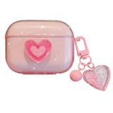 Microsonic Airpods Pro 3 Kılıf Simli Parıltılı Kalp Desenli Pembe [AirPods Pro 3 ile Uyumlu Kılıf - Açık Pembe]