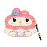 Microsonic AirPods Pro için Kılıf Cartoon Figürlü Silikon Crtn-Fgr [AirPods Pro ile Uyumlu Kılıf - Pembe - Gümüş]