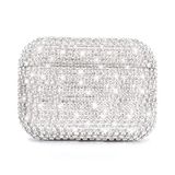 Microsonic AirPods Pro için Kılıf Diamond Swarovski Görünümlü Taşlı Gümüş [AirPods Pro ile Uyumlu Kılıf - Gümüş]