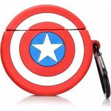 Microsonic AirPods Pro Kılıf Cartoon Figürlü Silikon Crtn-Fgr-Cptn-Amrk - Kırmızı - Mavi