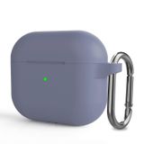 Microsonic Apple AirPods 3 Askılı Mat Silikon Kılıf Lavanta Grisi