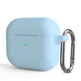 Microsonic Apple AirPods 3 için Askılı Mat Silikon Kılıf Açık Mavi [AirPods 3 ile Uyumlu Kılıf - Açık Mavi]