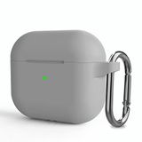 Microsonic Apple AirPods 3 için Askılı Mat Silikon Kılıf Gri [AirPods 3 ile Uyumlu Kılıf - Gri]