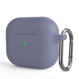 Microsonic Apple AirPods 3 için Askılı Mat Silikon Kılıf Lavanta Grisi [AirPods 3 ile Uyumlu Kılıf - Lavanta Grisi]