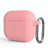 Microsonic Apple AirPods 3 için Askılı Mat Silikon Kılıf Pembe [AirPods 3 ile Uyumlu Kılıf - Pembe]