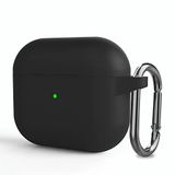 Microsonic Apple AirPods 3 için Askılı Mat Silikon Kılıf Siyah [AirPods 3 ile Uyumlu Kılıf - Siyah]