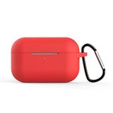 Microsonic Apple AirPods Pro için Askılı Mat Silikon Kılıf Kırmızı [AirPods Pro ile Uyumlu Kılıf - Kırmızı]