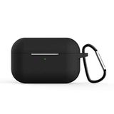 Microsonic Apple AirPods Pro için Askılı Mat Silikon Kılıf Siyah [AirPods Pro ile Uyumlu Kılıf - Siyah]