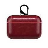 Microsonic Apple AirPods Pro için Kılıf Litchi Texture Kırmızı [AirPods Pro ile Uyumlu Kılıf - Kırmızı]