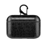Microsonic Apple AirPods Pro için Kılıf Litchi Texture Siyah [AirPods Pro ile Uyumlu Kılıf - Siyah]