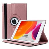 Microsonic Apple iPad 10.2'' 9. Nesil (A2602-A2604-A2603-A2605) için Kılıf 360 Rotating Stand Deri Rose Gold [iPad 9.Nesil 10.2 ile Uyumlu Kılıf - Rose Gold]