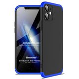 Microsonic Apple iPhone 12 Double Dip 360 Protective Siyah Mavi Cep Telefonu Kılıfı