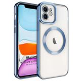 Microsonic Apple iPhone 12 Magsafe Luxury Electroplate Mavi Cep Telefonu Kılıfı