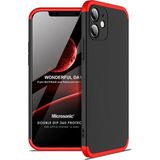 Microsonic Apple iPhone 12 Mini Double Dip 360 Protective Siyah Kırmızı Cep Telefonu Kılıfı