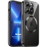 Microsonic Apple iPhone 12 Pro Max Magsafe Luxury Electroplate Siyah Cep Telefonu Kılıfı