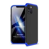 Microsonic Apple İphone 13 Mini Kılıf Double Dip 360 Protective Siyah Mavi