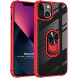 Microsonic Apple iPhone 13 Mini Kılıf Grande Clear Ring Holder Kırmızı