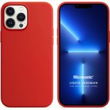 Microsonic Apple iPhone 13 Pro Liquid Lansman Silikon Kırmızı Cep Telefonu Kılıfı