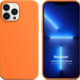Microsonic Apple iPhone 13 Pro Liquid Lansman Silikon Turuncu Cep Telefonu Kılıfı