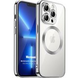 Microsonic Apple iPhone 13 Pro Magsafe Luxury Electroplate Gümüş Cep Telefonu Kılıfı