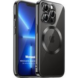 Microsonic Apple iPhone 13 Pro Magsafe Luxury Electroplate Siyah Cep Telefonu Kılıfı