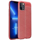 Microsonic Apple iPhone 13 Pro Max Deri Dokulu Silikon Kırmızı Cep Telefonu Kılıfı