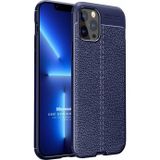 Microsonic Apple iPhone 13 Pro Max Deri Dokulu Silikon Lacivert Cep Telefonu Kılıfı