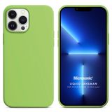 Microsonic Apple iPhone 13 Pro Max Liquid Lansman Silikon Açık Yeşil Cep Telefonu Kılıfı