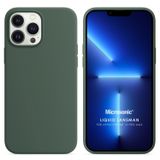 Microsonic Apple iPhone 13 Pro Max Liquid Lansman Silikon Yeşil Cep Telefonu Kılıfı