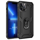 Microsonic Apple iPhone 13 Pro Max Military Ring Holder Siyah Cep Telefonu Kılıfı
