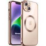 Microsonic Apple iPhone 14 Mag Safe Luxury Electroplate Rose Gold Cep Telefonu Kılıfı