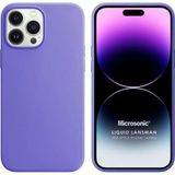 Microsonic Apple iPhone 14 Pro Liquid Lansman Silikon Lila Cep Telefonu Kılıfı