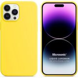 Microsonic Apple iPhone 14 Pro Liquid Lansman Silikon Sarı Cep Telefonu Kılıfı