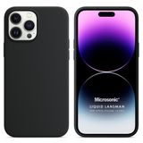 Microsonic Apple iPhone 14 Pro Liquid Lansman Silikon Siyah Cep Telefonu Kılıfı