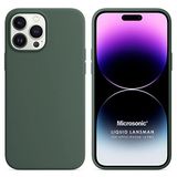 Microsonic Apple iPhone 14 Pro Liquid Lansman Silikon Yeşil Cep Telefonu Kılıfı
